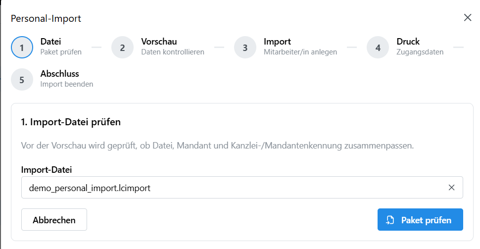Personal-Import als geführter Prozess